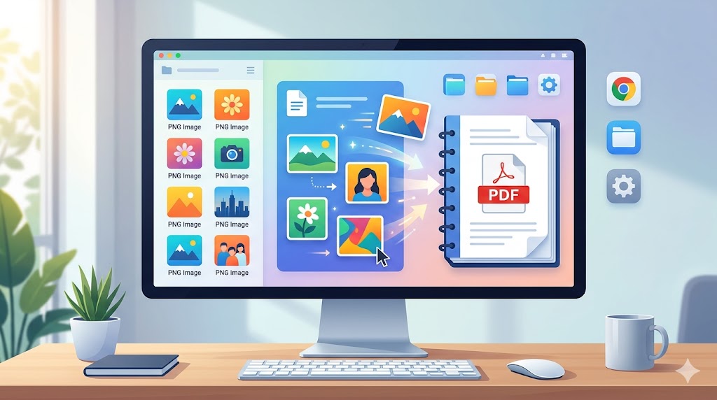 Multiple PNG files being combined into a single multi-page PDF document